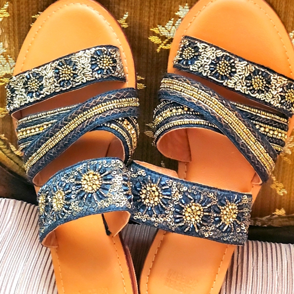 *Price Drop* Jasper&Jeera sandals from Anthropologie - metallic beading